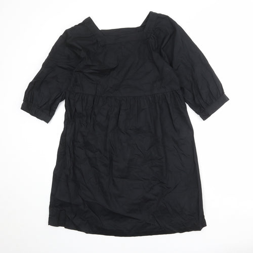 Monki Womens Black 100% Cotton A-Line Size XS Square Neck Pullover