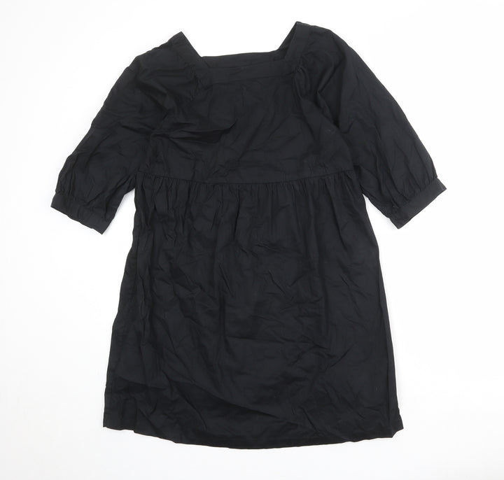 Monki Womens Black 100% Cotton A-Line Size XS Square Neck Pullover