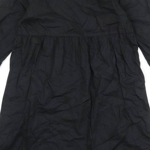 Monki Womens Black 100% Cotton A-Line Size XS Square Neck Pullover