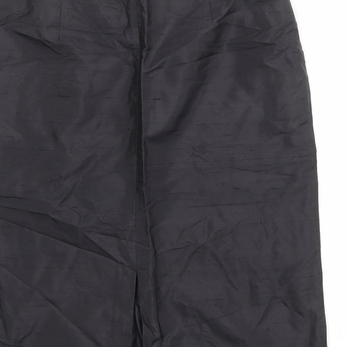 H&M Womens Black Silk A-Line Skirt Size 16 Zip