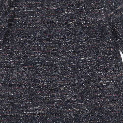 Zara Womens Black Geometric Cotton Jumper Dress Size M V-Neck Pullover