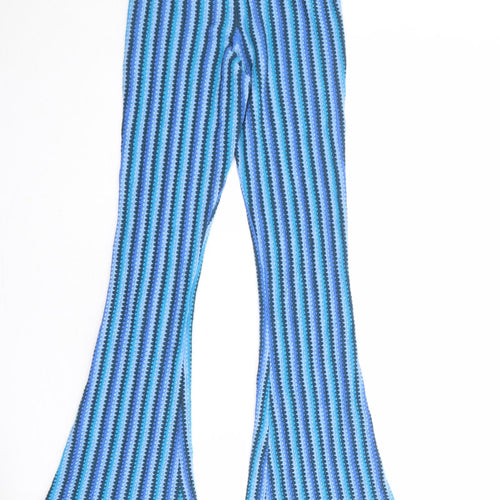 Urban Outfitters Womens Blue Geometric Polyester Jogger Trousers Size XS Regular