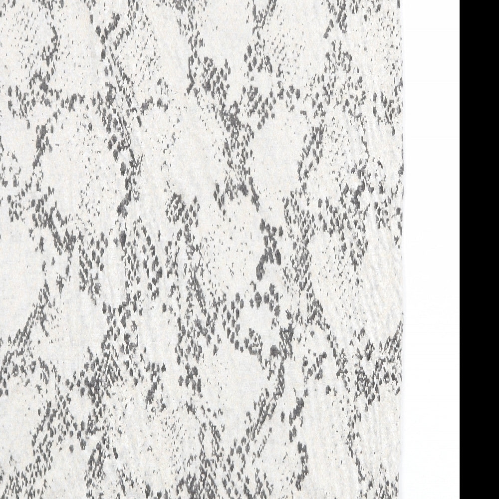 Marks and Spencer Womens Beige Animal Print Viscose Straight & Pencil Skirt Size 14 - Snakeskin Pattern