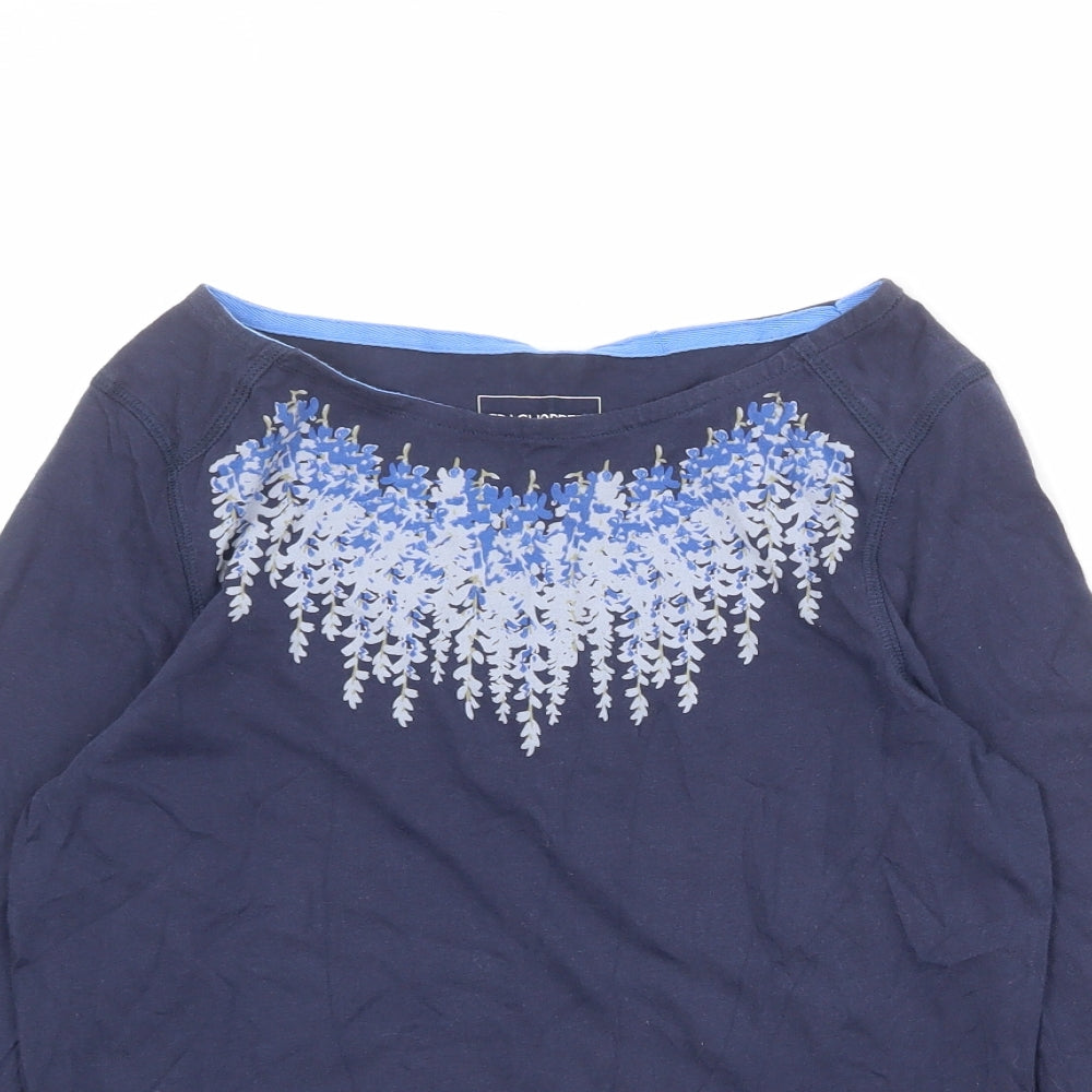 Craghoppers Womens Blue 100% Cotton Basic T-Shirt Size 8 Boat Neck