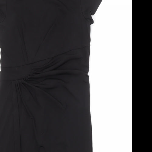 Roman Womens Black Polyester Shift Size 10 Round Neck Pullover - Twist Detail