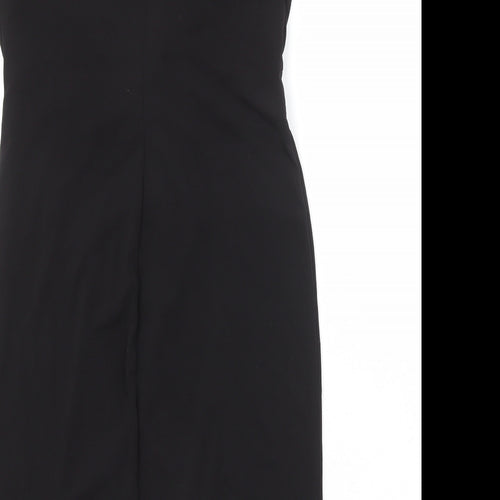 Roman Womens Black Polyester Shift Size 10 Round Neck Pullover - Twist Detail