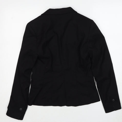 H&M Womens Black Polyester Jacket Blazer Size 10
