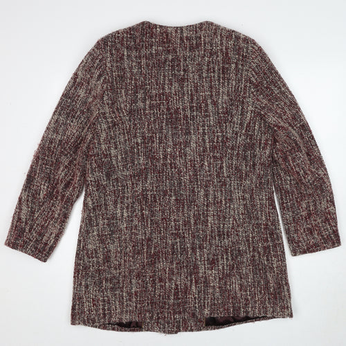Classic Womens Red Geometric Jacket Size 14 Button