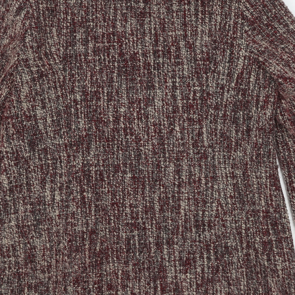 Classic Womens Red Geometric Jacket Size 14 Button