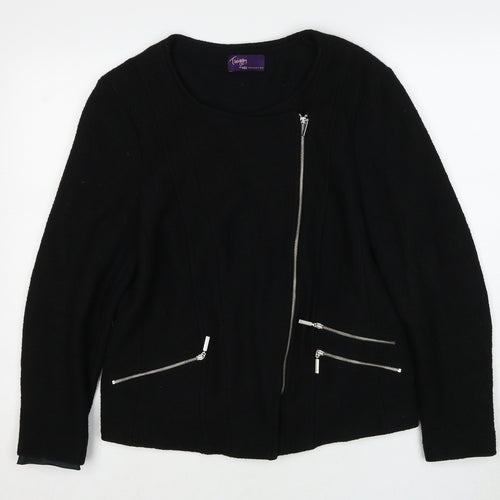 Marks and Spencer Womens Black Jacket Size 14 Zip