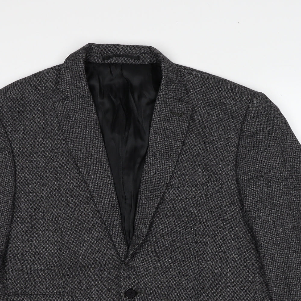 NEXT Mens Grey Wool Jacket Blazer Size 40 Regular