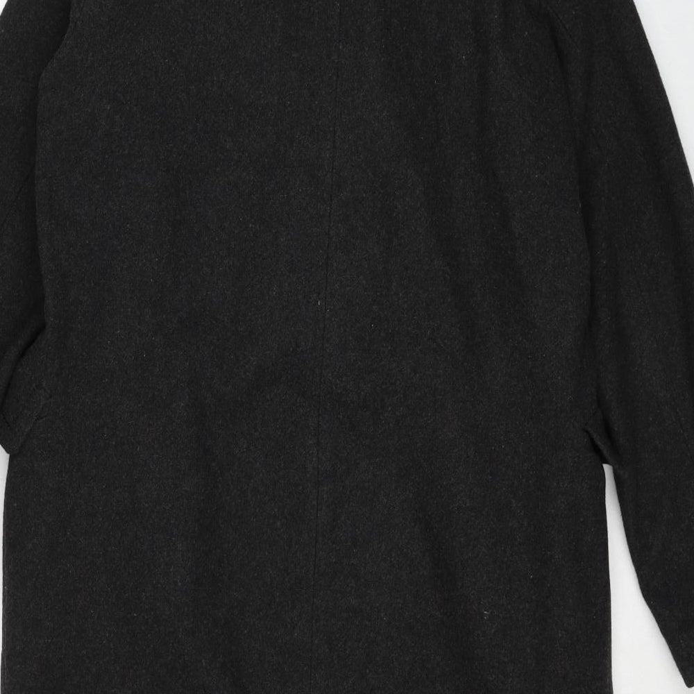 H&M Womens Grey Overcoat Coat Size 6 Button