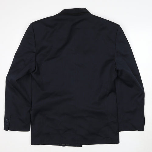 Topman Mens Blue Polyester Jacket Suit Jacket Size 40 Regular