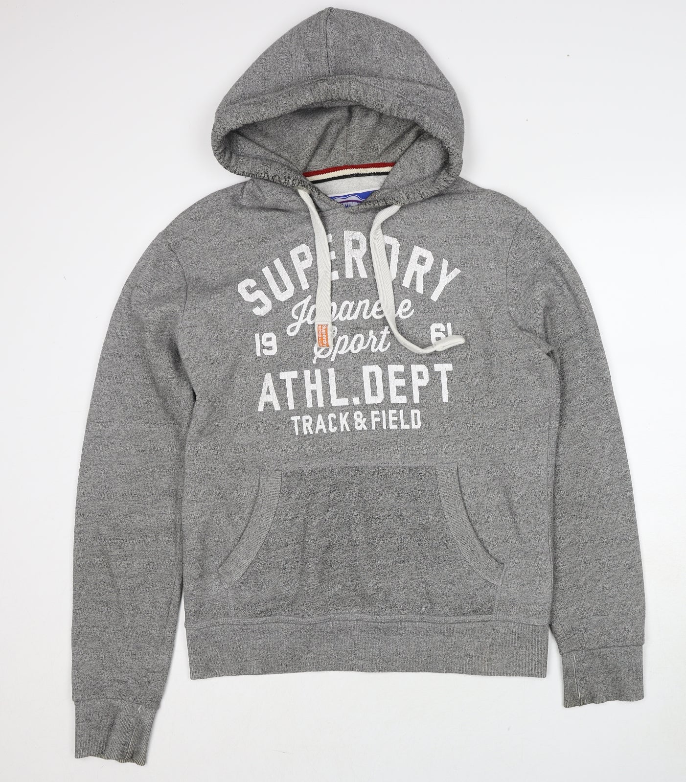 Superdry Mens Grey Cotton Pullover Hoodie Size M