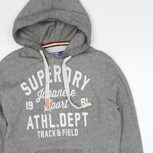 Superdry Mens Grey Cotton Pullover Hoodie Size M