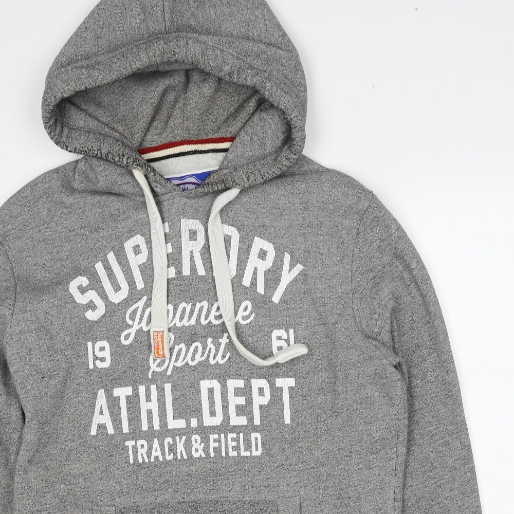 Superdry Mens Grey Cotton Pullover Hoodie Size M