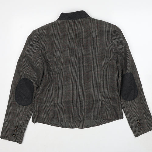 Great Plains London Womens Brown Check Wool Jacket Blazer Size L