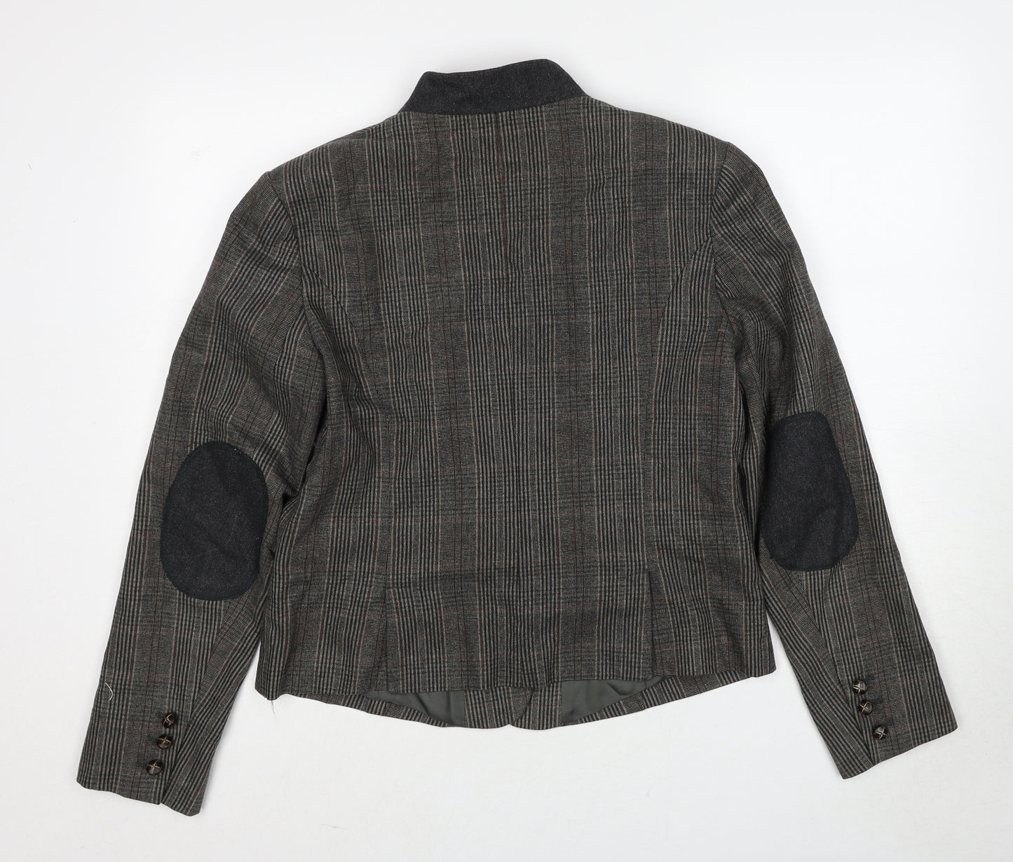 Great Plains London Womens Brown Check Wool Jacket Blazer Size L