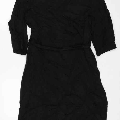 Selected Femme Womens Black Cupro A-Line Size 12 Round Neck Pullover