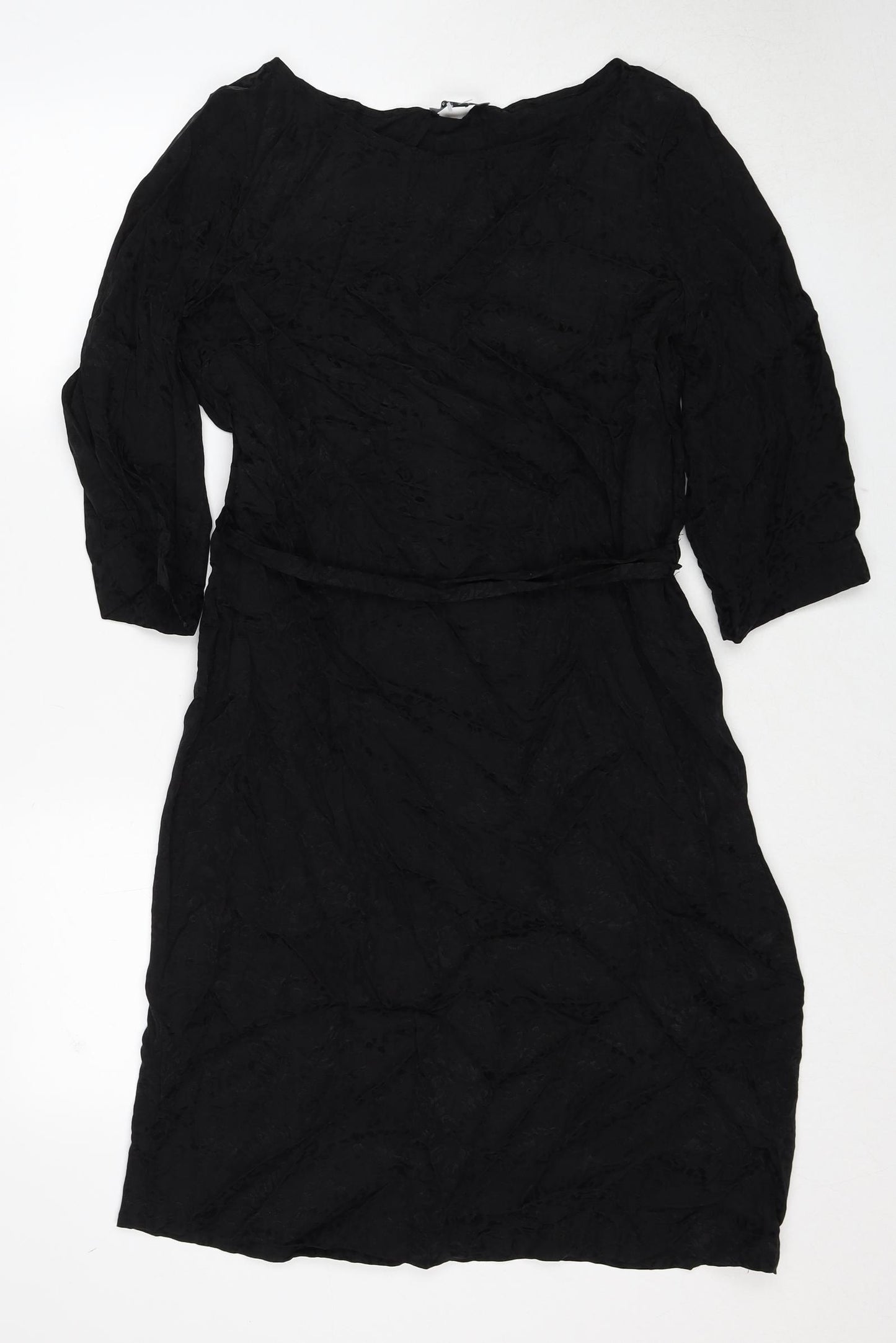 Selected Femme Womens Black Cupro A-Line Size 12 Round Neck Pullover