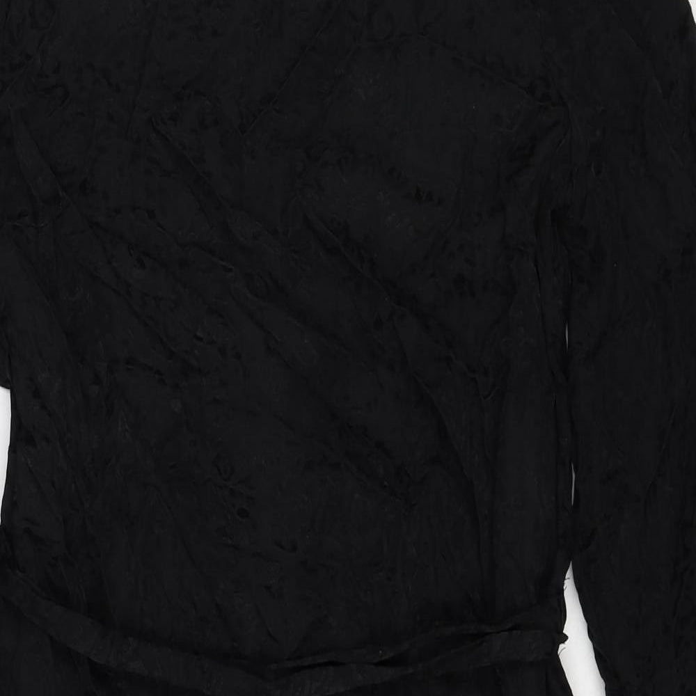 Selected Femme Womens Black Cupro A-Line Size 12 Round Neck Pullover