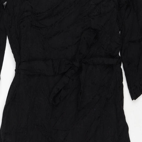 Selected Femme Womens Black Cupro A-Line Size 12 Round Neck Pullover