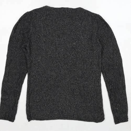 H&M Womens Grey Round Neck Cotton Pullover Jumper Size S