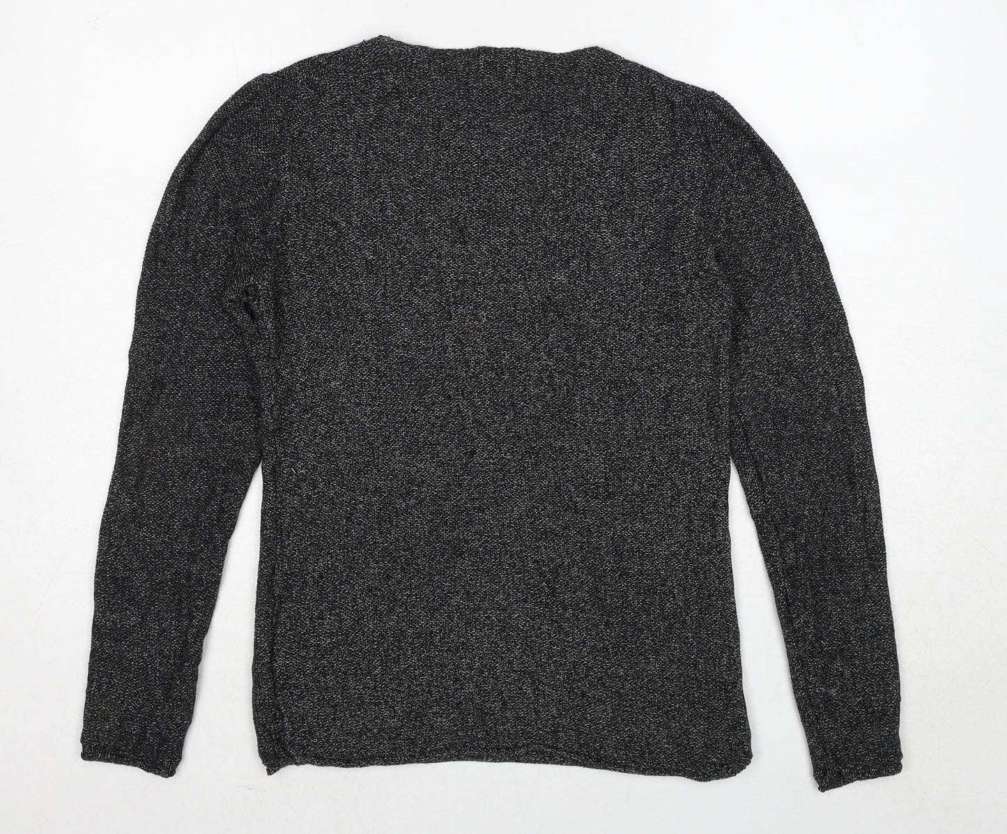 H&M Womens Grey Round Neck Cotton Pullover Jumper Size S