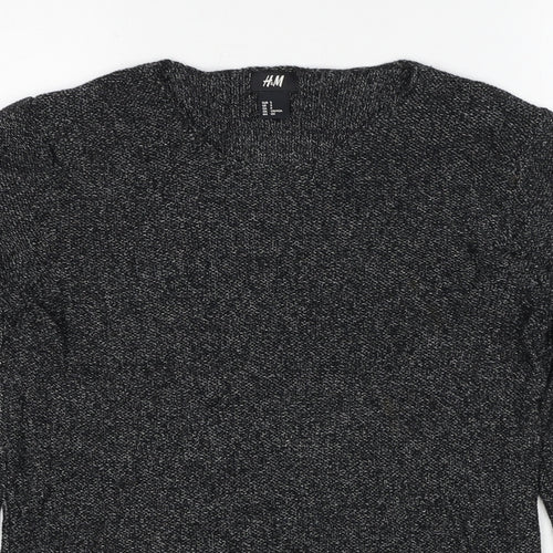 H&M Womens Grey Round Neck Cotton Pullover Jumper Size S