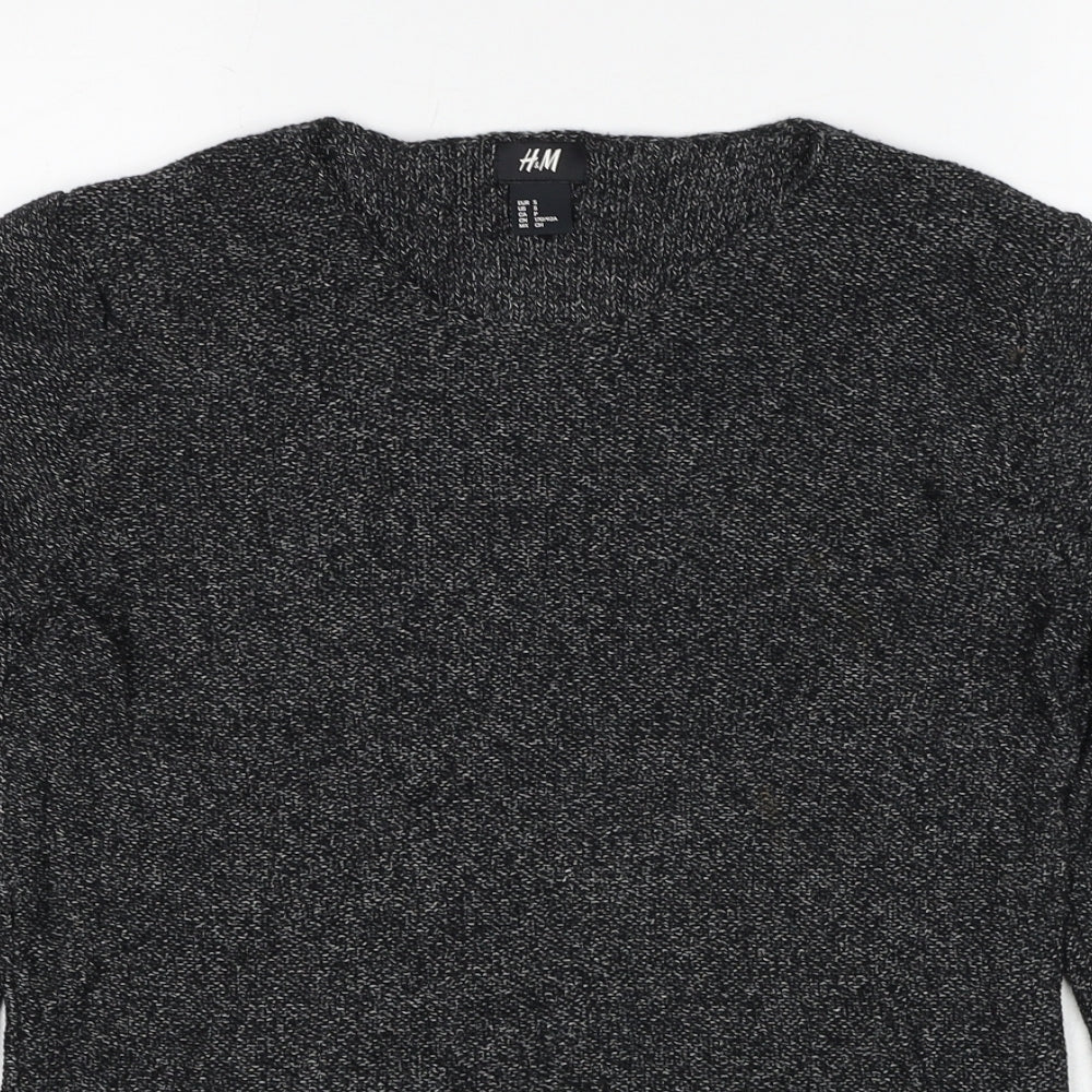 H&M Womens Grey Round Neck Cotton Pullover Jumper Size S