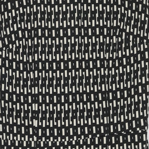 Linea Womens Black Geometric Polyester Shift Size 14 Round Neck Zip