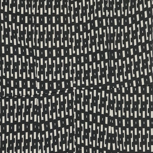Linea Womens Black Geometric Polyester Shift Size 14 Round Neck Zip