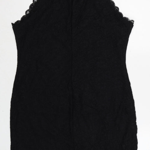 New Look Womens Black Nylon Tank Dress Size 18 Round Neck Pullover