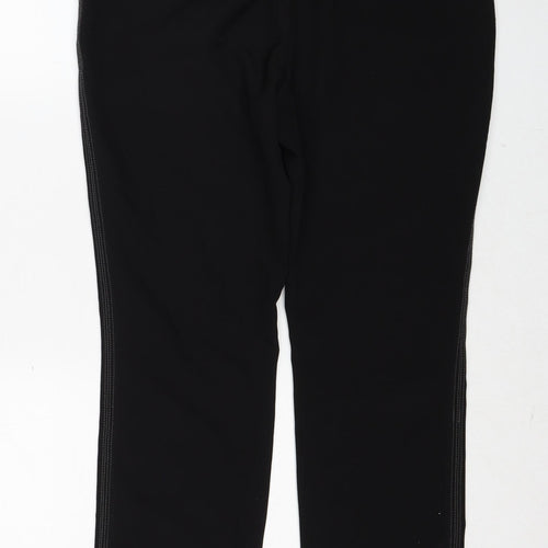 YAYA Womens Black Polyester Trousers Size 10 Regular Zip - Contrast Stitching