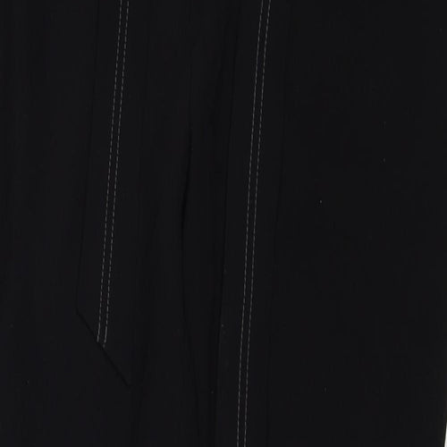 YAYA Womens Black Polyester Trousers Size 10 Regular Zip - Contrast Stitching