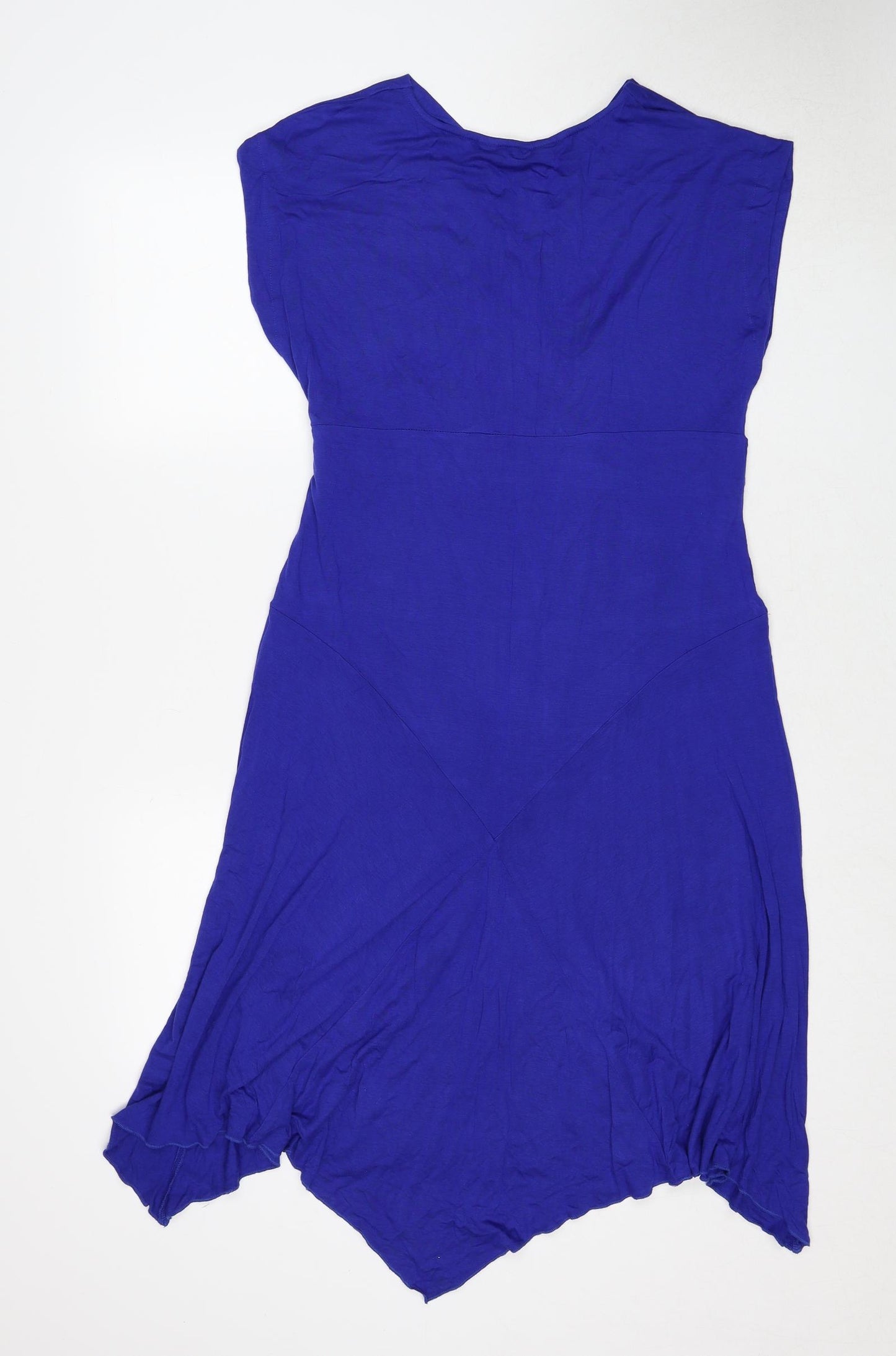 Dorothy Perkins Womens Blue Viscose A-Line Size 16 V-Neck Pullover