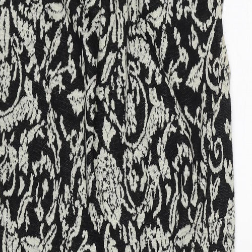 Therapy Womens Black Geometric Acrylic Shift Size 12 Round Neck Zip