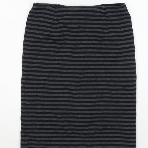 Deuxieme Classe Womens Grey Striped Cotton A-Line Skirt Size 10