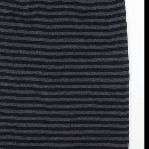 Deuxieme Classe Womens Grey Striped Cotton A-Line Skirt Size 10
