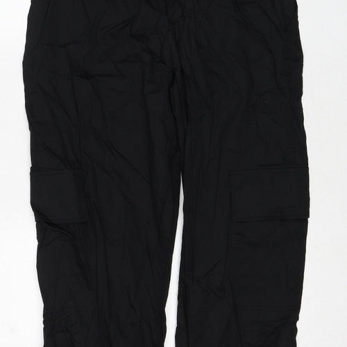Zara Womens Black Cotton Jumpsuit One-Piece Size L Zip - Strapless