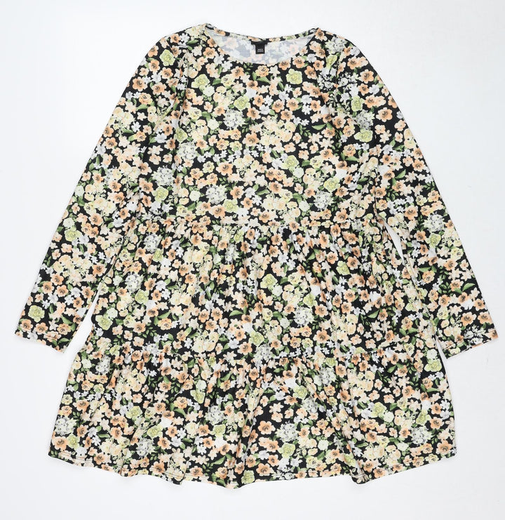 River Island Womens Multicoloured Floral Polyester A-Line Size 10 Round Neck Pullover