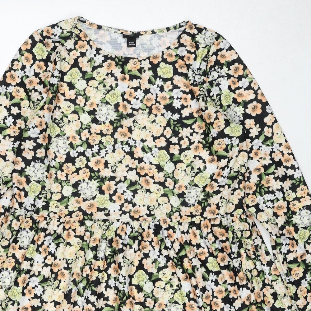 River Island Womens Multicoloured Floral Polyester A-Line Size 10 Round Neck Pullover