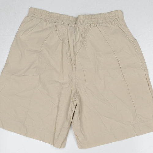 Elizabeth Scott Womens Beige Cotton Culotte Shorts Size L Regular Drawstring