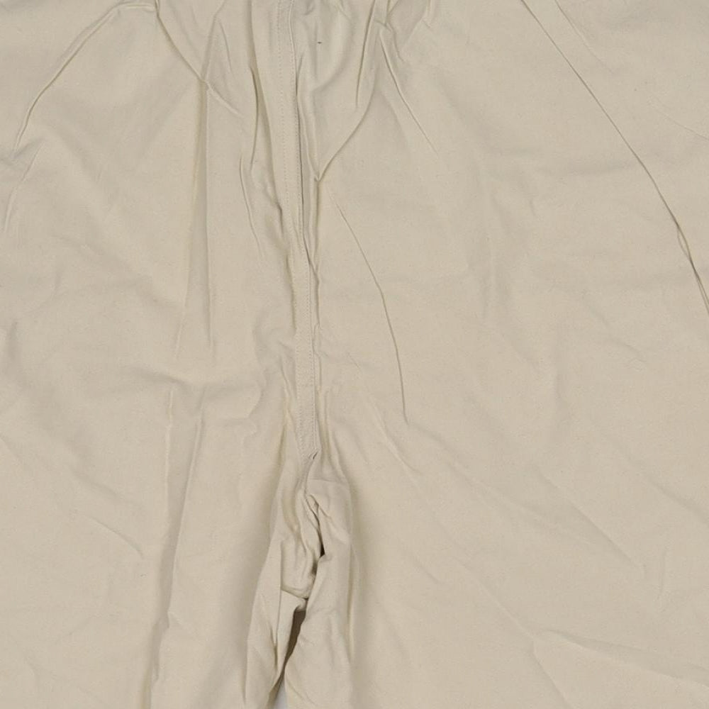 Elizabeth Scott Womens Beige Cotton Culotte Shorts Size L Regular Drawstring