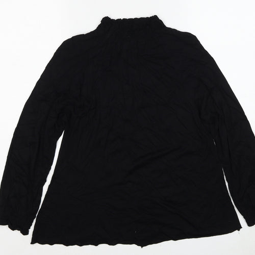 VERO MODA Womens Black Viscose Basic Blouse Size L Mock Neck