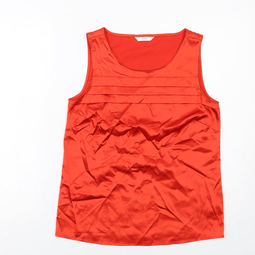 Marks and Spencer Womens Red Polyester Basic Tank Size 8 Round Neck