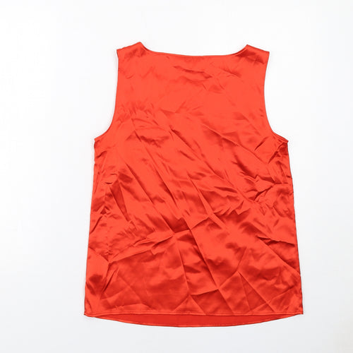 Marks and Spencer Womens Red Polyester Basic Tank Size 8 Round Neck