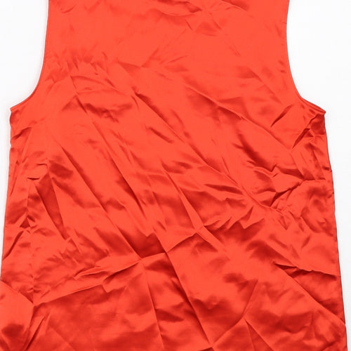 Marks and Spencer Womens Red Polyester Basic Tank Size 8 Round Neck