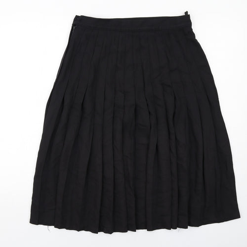 Marks and Spencer Womens Black Polyester Pleated Skirt Size 16 Zip