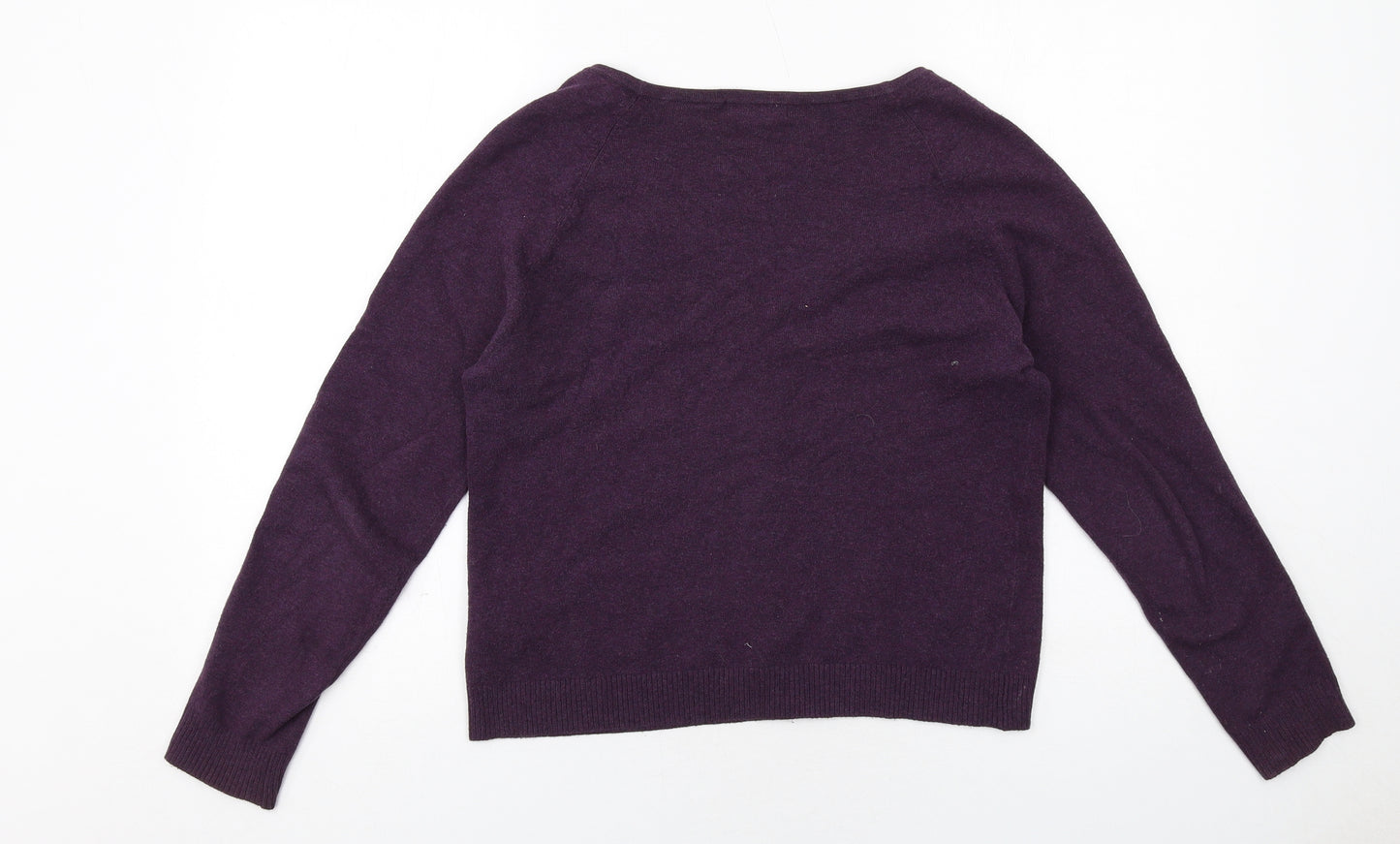 Monsoon Womens Purple V-Neck Cotton Cardigan Jumper Size 12